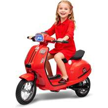 Ciclomotor eléctrico infantil, 24V 350W, velocidad máxima de 22,5 km/h, con freno trasero, acelerador de puño giratorio y luz LED. Ideal para niños y adolescentes de 8 a 12 años. - Rojo - Ver 1