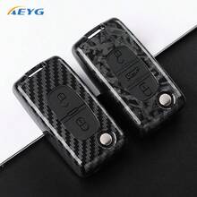 Vỏ chìa khóa xe hơi bằng sợi carbon ABS cho Citroe C2 C3 C4 C8 PEUGEOT 308 207 307 3008 5008 - Mẫu xe Peugeot D - Xem 2