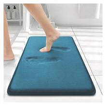 Memory Foam Bath Mat 24x16, Extra Soft And Absorbent Bathroom Mats, Non Slip Washable Carpet For Floor, Shower And Tub, Peacock Blue - 多色42 - 查看 1