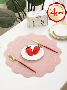 1/2/4/6 miếng lót bàn bằng vải thêu hoa, dễ vệ sinh, có thể lau chùi, chống trượt, thích hợp cho bàn ăn, ngày lễ, đám cưới, trang trí tiệc tùng, nhà ở, nhà hàng - Nhiều màu - Xem 14