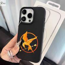 Funda para  17, 17 Air, 17 Pro, 17 Pro Max,  16, 16 Plus, 16 Pro, 16 Pro Max,  15, 15 Plus, 15 Pro, 15 Pro Max, 14 Pro, 14 Pro Max, 13, 13 Pro, 13 Pro Max, 12, 12 Pro Max, 11, 11 Pro, 11 Pro Max con Diseño del Logo de Mockingjay - Estilo Moderno y Protección -Manchas, Funda de Móvil a la Moda,Accesorio de Protección para Teléfono,Estuche de Mercancía Cinematográfica,Funda para  de Los Juegos del Hambre,Tema de Los Juegos del Hambre,Patrón Impreso con - Color mezclado 4 - Ver 3