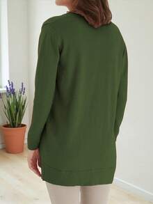 Suéter Cardigan Dama Comodo De Moda #SensaciónDelujo #EstiloRomanticoDeSanValentín - Verde militar - Ver 2