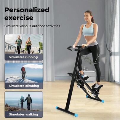 Stair Climber Machine For Exercise, Full-Body Workout, Foldable Step Machine, LED Display, Adjustable Handlebar And...