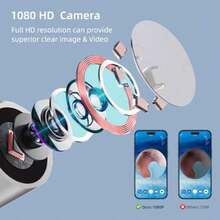 GSYY Ear  Removal Tool With 8 Pcs Ear Set Eaer With Camera And Lig For Detailed Inecn Ear Removal Kit With 4 Ear Oons And LED Illuminan Cpatible With IOS Android Deces For  And Effective Eaing At He - Màu be - Xem 2