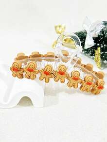 1pc Women's Christmas Gingerbread Backpack With Cute Gingerbread Man & Big Bow Design Hair Clip Winter Hair Accessories Elegant Claw Clip Women Hair Claw Hair Clutch - Gingerbread Man - View 19