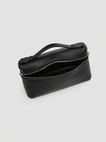 1 pieza Bolso de hombro cuadrado de unicolor con textura de grano de litchi en PU, bolso de mano pequeño para mujer, adecuado para combinar con la moda diaria, salidas, compras, fiestas, bolso de viaje elegante para mujer, regalo ideal para el Día de San Valentín, cómodo y de moda, bolso de estilo elegante, opción de regalo personalizada, accesorio 2025, estilo de moda adecuado para todas las ocasiones, sensación de lujo asequible, bolso de fiesta rebelde, perfectamente adecuado para fiestas, bodas, bailes, cenas/banquetes, bolso elegante para mujer - Negro - Ver 7