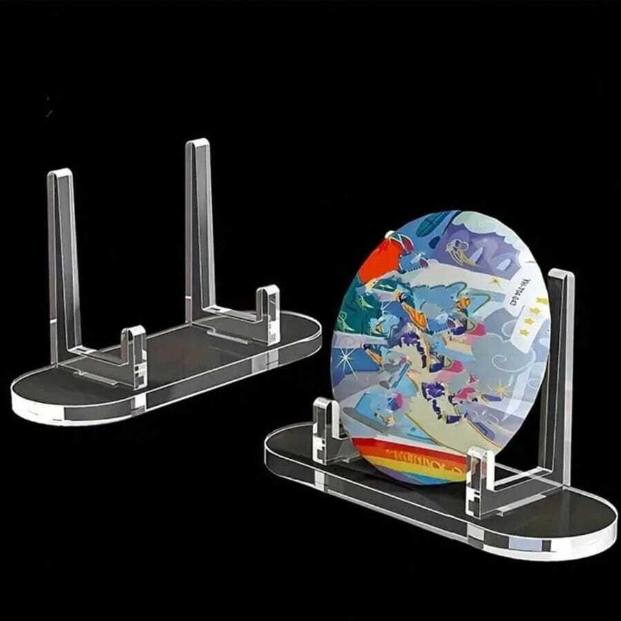 1个桌面徽章/卡片展示架，单个亚克力透明支架，适用于装饰性硬币、奖章、奖牌 - 無色 - 查看 1