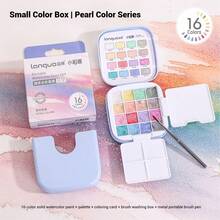 1 Set Of Solid Pigment Portable Watercolor Paint Box, 16 Colors Of Solid Pigments Come With Palette Brushes, Bright Colors When Dipped In Water, Portable Art Painting Paint Set For Outdoor Sketching, Art Special Painting Tools, Students Can Use It As Christmas And New Year Gifts - Multicolor - View 13