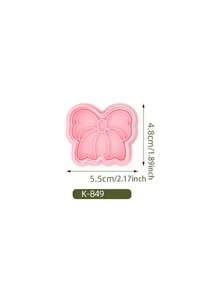 1pc 3D Bow Series Cookie Cutter DIY Clay Cartoon Cookie Molds Baking Tools, Kitchen Supplies - Pink - View 12