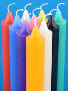 6 Pieces Per Pack, Diameter 2.5 Cm Long 15 Cm, A Variety Of Colors Odorless Household Lighting Colored Candles, Bar Restaurant Candlelight Holiday Religious Ceremony Black White Purple Pink Green Candles - Multicolor - View 5