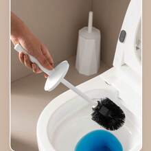 Juego de cepillo y soporte de acero inoxidable para inodoro - Estructura antioxidante resistente, diseño a prueba de salpicaduras y cerdas duraderas, adecuado para sistemas de limpieza sanitaria de baños, comerciales y domésticos. El mango ergonómico ahorra espacio de almacenamiento, las cerdas resistentes eliminan las manchas difíciles, el material de acero inoxidable no se oxida fácilmente, la bandeja a prueba de salpicaduras facilita el acceso y el almacenamiento, cepillo para inodoro, cepillo de limpieza para baño