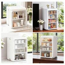 Coffee Cup Organizer – Space-Saving Storage Cabinet With Protective Cover – Ideal For Kitchens, Offices, And Pantries - White, Small - View 3