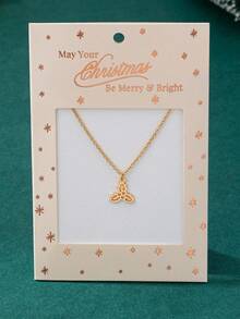 1 Pc Minimalist Christmas Tree Snowflake Pendant Necklace For Women, 2025 Winter Themed Xmas Reindeer Jingle Bells Charm Necklaces, Holiday Festive Jewelry Gift For Her