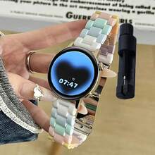 可爱糖果色亚克力表带，兼容三星 Galaxy Watch 7/6/5/4/5 Pro，女士夏季彩虹树脂手链，适用于 40/43/44/45/47 毫米表盘，20 毫米/22 毫米表带宽度 - 粉色 - 查看 11