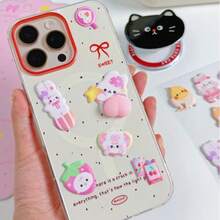 3D Cute Soft Squeeze Animal Decoration Phone Case Sticker (Random Color) - Multicolor - View 6