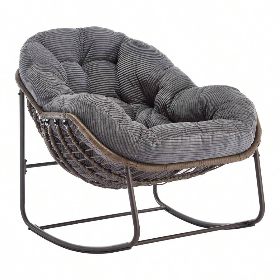 Outdoor Chairs - Grey + Steel + Cotton - View 1