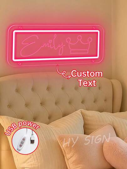 Custom Engraved LED Neon Sign - USB Powered With Dimmable Switch, Perfect For Home Bars, Bedrooms & Themed Parties - No Battery Required