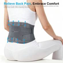 1 pieza Soporte lumbar premium para entrenamiento - Sistema de soporte de 8 puntos con 4 varillas de aleación de memoria y almohadilla lumbar 3D, Cinturón ajustable de soporte lumbar para hombres y mujeres en el trabajo y levantamiento de pesos pesados - Gris - Ver 5