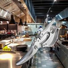 Heavy Duty Professional Kitchen Shears, With Sharp Stainless Steel Blades - Durable Construction, Serrated Non-Slip Handles And Locking Mechanism, For Cutting Meat, Bones, Chicken, Steak, Poultry - Suitable For Home And Commercial Kitchens (Butcher Shears)