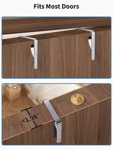 4/5 Layers Fabric Over The Door Hanging Storage Bag, Multi-Layer Non-Woven Cloth Hanging Organizer Bag, Large Capacity Bedroom Wall Mounted Storage Bag, Hanging Storage Bag, Door Hanging, Storage Bag, Plush Doll Storage, Clothing Storage, Wall Mounted Shelves, Plush Storage Bag, Saves Wardrobe Storage Space - Dark Grey - View 10