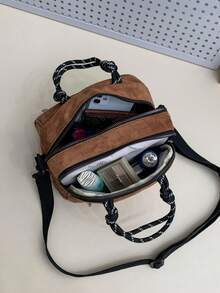 1pc Korean Style Pillow Bag, Versatile, Literary, Minimalist, Handheld, Large Capacity, Multi-Layer, Fashion Casual Shoulder/Crossbody Bag, Chic Small Square Bag - Multicolor - View 12