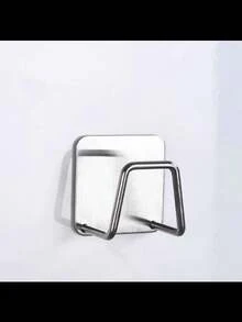 1pc Stainless Steel Sponge Drainer Rack, No Drilling Required Kitchen Sink Cover, Steel Wool Pot Lid Storage Wall Mount Holder With Hooks (Includes Sticker) - Multicolor - View 7