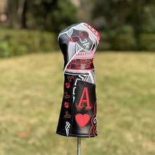 1pc JQK Embroidered Golf Club Head Covers For Hybrid Driver Fairway Wood Covers Golf Club Putter Head Covers - Black - View 6