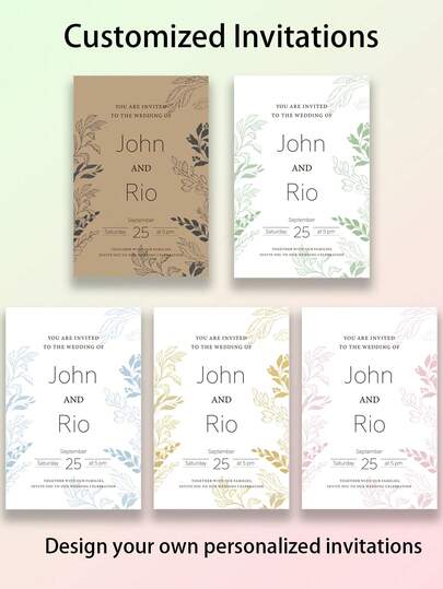 Custom Invitations - Personalized Wedding Invitations And Keepsakes, Suitable For Wedding Party Invitations, Engagement Party Invitations, And Gifts For The Bride And Groom.Wedding Postcards