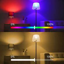 E14 智能 WiFi 灯泡，多色可调光，烛台灯泡，兼容 Alexa 和 Assistant Home App，音乐同步，定时功能，1600 万种 DIY 颜色 RGB 灯泡，色温 2700K-6500K，5W，450 流明，2.4GHz WiFi - RGBCW - 查看 5