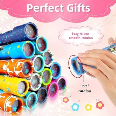 10 piezas de juguetes de caleidoscopio - Colores vibrantes, patrones diversos, adecuados para fiestas de cumpleaños y recompensas en el aula, juguetes visuales fascinantes