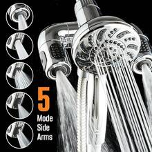 Aquadance High Pressure 156 Setting 14 Zone Shower Head & Handheld 3-Way Combo System - Magnetic Docking, 314 Power Jets, Dual Adjustable Arms, 6 Ft. Metal Hose, All Chrome Finish, Top American Brand - Chrome - Xem 8