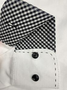 1 Pcs Elegant White Long Sleeve Dress Shirt For Formal Or Office Wear With Shirt Collar Business Shirts Business Casual Men Shirt , Fall - 黑色 - 查看 2