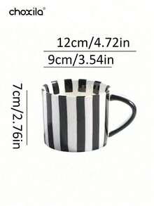 choxila 1 Set nordischer Stil Streifen Keramik Tasse & Untertasse Set, Ins Stil rund zylindrische amerikanische Latte Kaffeetasse & Untertasse Set, Trinkglas Tasse & zarte Teekasse & Untertasse Set für den Heimgebrauch oder Nachmittagstee - Tasse - Übersicht 11