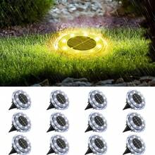 4/8/12-Piece Solar Underground Lights - Decorate Your Yard Beautifully With LED Lights. IP65 Waterproof Platform Lamp, Street Lamp, Garden Landscape, Outdoor Decoration. - Warm Light - 查看 11