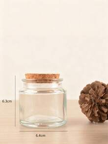 1pc Vintage Handmade Diy Aromatherapy Candle Container Cork Stopper Glass Cup Creative Brown Candle Holder Jar With Wooden Cap For Decor,Candlestick Cup Aromatherapy Cup Empty Bottle Wooden Stopper Transparent Candlestick Cup Diy Empty Cup Companion Gift Ornament.