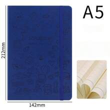 1pc A5 Cute Diary Notebook, Student Memo Pad, Cartoon Stamp & Strap Decorated Notepad - Multicolor - View 7