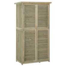 Outsunny Garden Shed, Garden Cabinet, Asphalt Roof, Louvered Doors, 4 Compartments, 87 X 46.5 X 160 Cm - 青檸色 - 查看 1