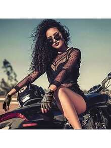 1 par de guantes sin dedos de piel sintética unisex, adecuados para deportes al aire disfraces de Halloween - Multicolor - Ver 4