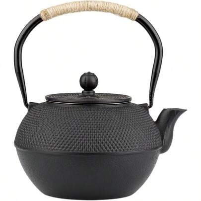TFKI Small Tea Kettle 40oz Tea Pot Japanese Tetsubin Cast Iron Teapot With Infuser For Stovetop  Coated With Enameled Interior Black 1200ml