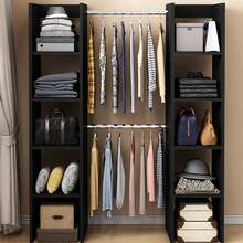 Armario abierto negro, 120*30*160cm, doble barra para colgar ropa + almacenamiento multicapa, perchero multifuncional para dormitorio. - Negro - Ver 1