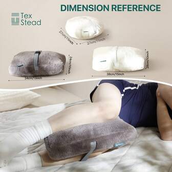 符合人体工学的腿枕，贴合腿部曲线，缓解腰部和臀部压力，减少翻身，提升睡眠质量；可拆卸枕套，方便清洗；侧睡者的理想之选；适合卧室和沙发休闲放松。