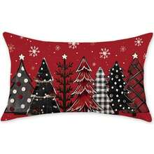 1pc/2pcs Christmas Tree & Snowman Print Pillow Cover, Farmhouse Style Single-Sided Plush Velvet Pillow Sham, Without Pillow Insert, Zipper Closure, Christmas & Winter Home Decor, Suitable For Holiday Living Room Or Bedroom, Sofa Decoration, Bedding Decor
