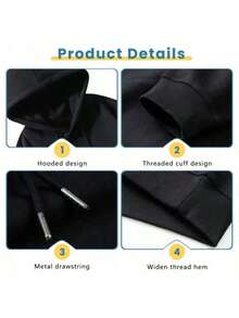 Death Black Metal Mayhem Print Hoodie Men Women Vintage Casual Hooded Tracksuit Male Fashion Gothic Rock Oversized Streetwear - 黑色 - 查看 5