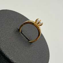 KYQ Anillo solitario con diamantes de cristal de acero inoxidable. - Amarillo Oro - Ver 3