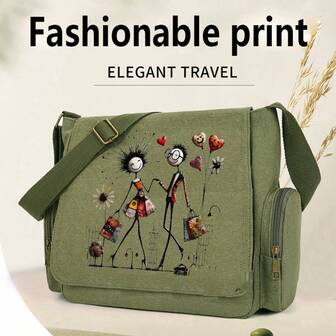 Large Capacity Shoulder Bag, Vintage Tote Messenger Crossbody Bag, Multiple Patterns Available, Suitable For Various Occasions Like Shopping, Travel, Dining, School, Pet Lovers, And Great Gift Choice