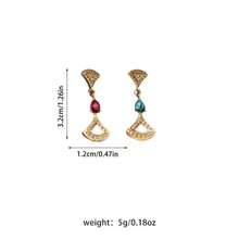 Unique Colorful Zirconia Fan-Shaped Dangle Earrings For Women