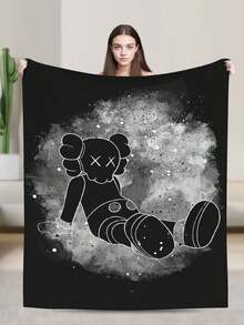 Kawss Kawaii Kaw  Blanket Flannel Blanket, Super Comfortable Winter Warm Blanket Summer Air Conditioning Blanket, Soft And Light Bed Sofa Decoration, Not Easy To Shed, - Black - View 1