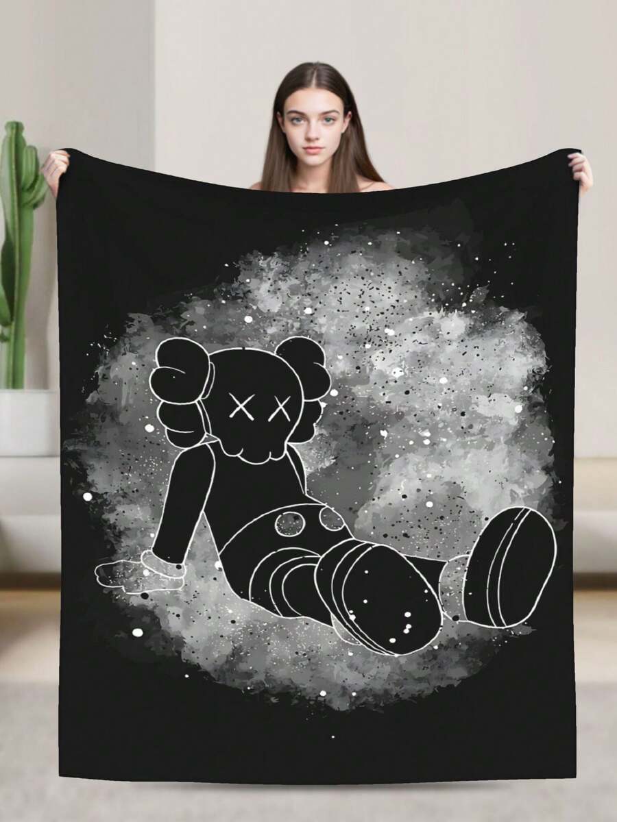 Kawss Kawaii Kaw  Blanket Flannel Blanket, Super Comfortable Winter Warm Blanket Summer Air Conditioning Blanket, Soft And Light Bed Sofa Decoration, Not Easy To Shed, - Black - View 1