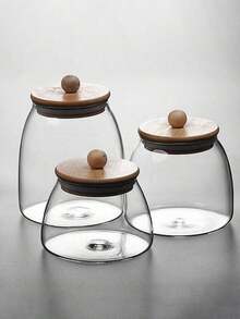 High Borosilicate Glass Sealed Jar For Sugar, Creamer, Tea, Snacks, Condiments,Table Decoration For Weddings And Festivals,Kitchen,Christmas Gift,School Supplies,Coffee Beans With Wide Applications In Restaurant, Kitchen, Hotel,Kitchen,Christmas Gift,School Supplies