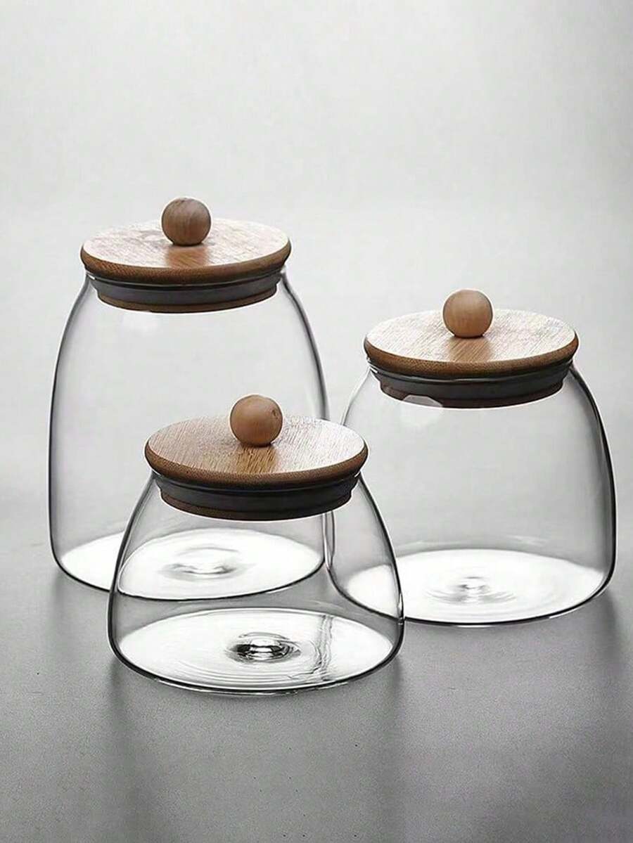 High Borosilicate Glass Sealed Jar For Sugar, Creamer, Tea, Snacks, Condiments,Table Decoration For Weddings And Festivals,Kitchen,Christmas Gift,School Supplies,Coffee Beans With Wide Applications In Restaurant, Kitchen, Hotel,Kitchen,Christmas Gift,School Supplies